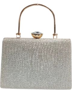 Shiny Grey Clutch Bag