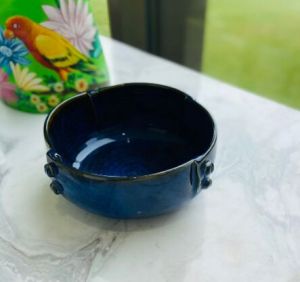 Blue Snack Button Bowl