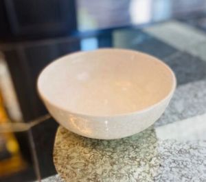 white pottery bowl