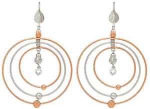 Two Tone Rose Gold Curved Chandbali Earrings