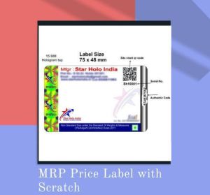 mrp price label with scratch