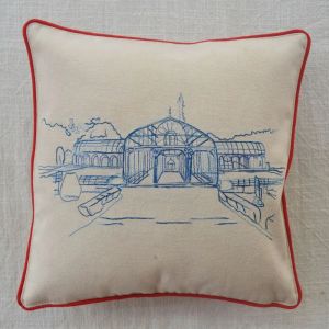 Lalbagh Glass House Cotton Cushion Cover