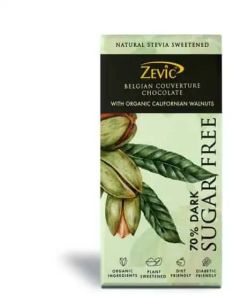 ZEVIC DARK BELGIAN COUVERTURE CHOCOLATE WITH ORGANIC CALIFORNIAN WALNUTS