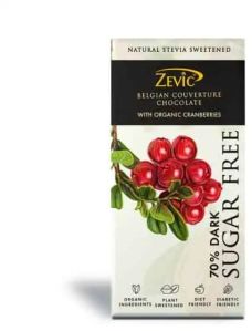 ZEVIC DARK BELGIAN COUVERTURE CHOCOLATE WITH ORGANIC CRANBERRIES