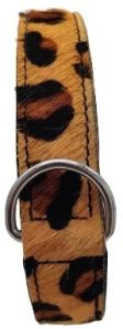 Tiger Print Leather Premium Dog Collar