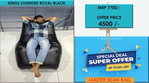 KINGS LOUNGER ROYAL BLACK BEAN BAG