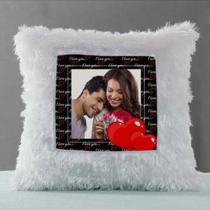 White Fur Sublimation Cushion