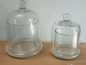 Glass Bell Jar Set of 2 Pcs