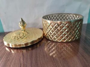 Golden Glass Candy Jar