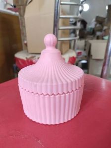 Pink Glass Candy Jar