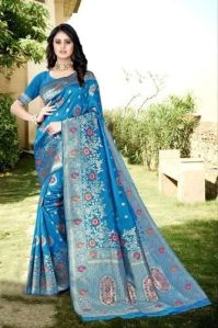 Printed Banarasi Silk Saree