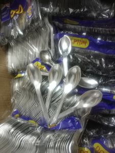 Silver disposable spoons