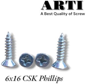 6x16 CSK Phillips Self Tapping Screw