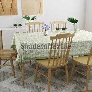 Sage Green and off White Table Cloth