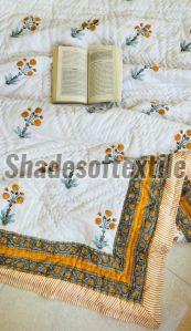 Yellow Printed Cotton Quilt