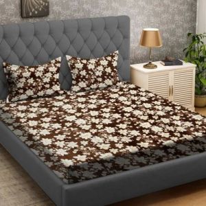 Floral Print Woolen Double Bed Sheet