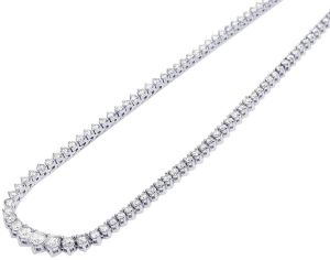 White Gold Plated Moissanite Diamond Tennis Chain