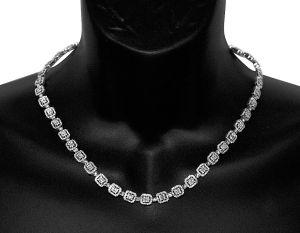 White Gold Studded Moissanite Diamond Tennis Chain