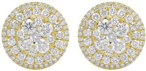 Yellow Gold 10k Exquisite Round Diamond Earrings