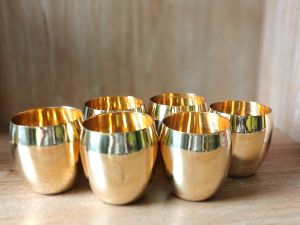 brass glass 6 piece set