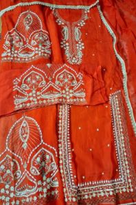 Ladies Red Unstitched Suit