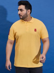 Mens Yellow Polo T Shirt