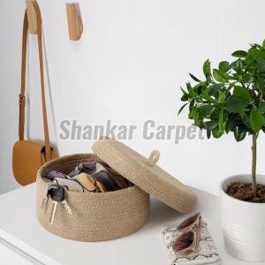 Jute Basket with Lid