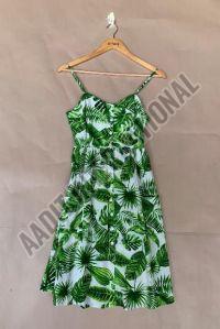 Leaf Print Beach Wear Dress