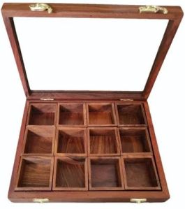 Rectangular Wooden Spice Box