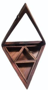 Wooden Triangle Spice Box