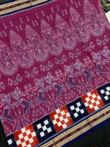 Ladies Multicolor Printed Sambalpuri Pure Cotton Saree