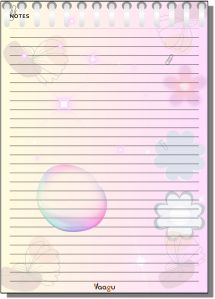 pinki blue bubble designer a5 lined notepad