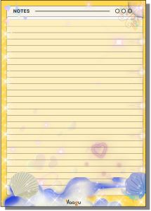 Vaagu Blue Seashell A5 Lined Notepad Cute Stationery