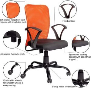 Orange And Black Office Chair