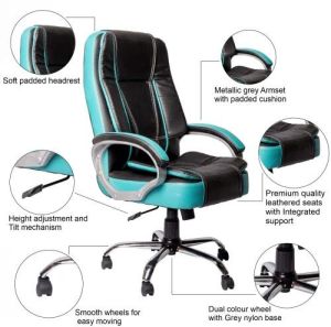 Sea Green Black Executive Chair