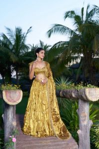 Ladies Golden Lehenga