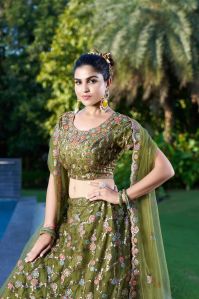 Ladies Mahendi Embroidered Lehenga