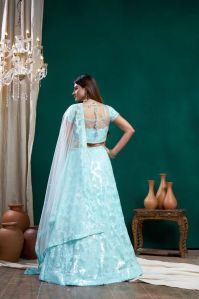 Ladies Sky Sequin Embroidered Lehenga