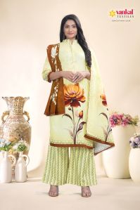 Ladies Green Cotton Suit