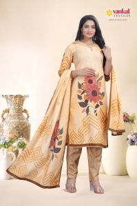 Ladies Peach Cotton Suit