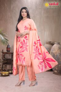 Ladies Peach Muslin Suits