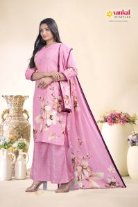 Ladies Pink Cotton Suit