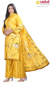 Ladies Yellow Muslin Suits