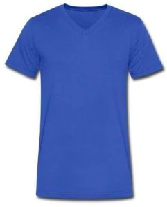 Plain Cotton Mens V Neck T Shirt