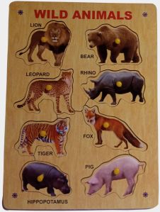 Wooden Wild Animal Tray Puzzle