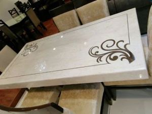 White Rectangular Marble Table Top