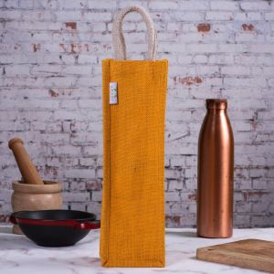 Plain 1 Water Bottle Jute Bag