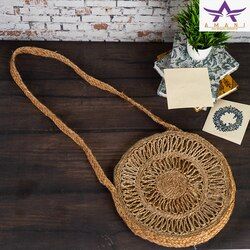 Round Jute Sling Bag