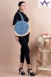 Thread Work Jute Shoulder Bag