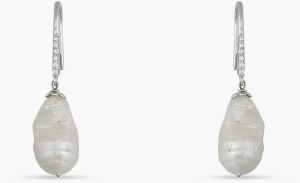 VERONA PEARL SILVER DROP EARRINGS